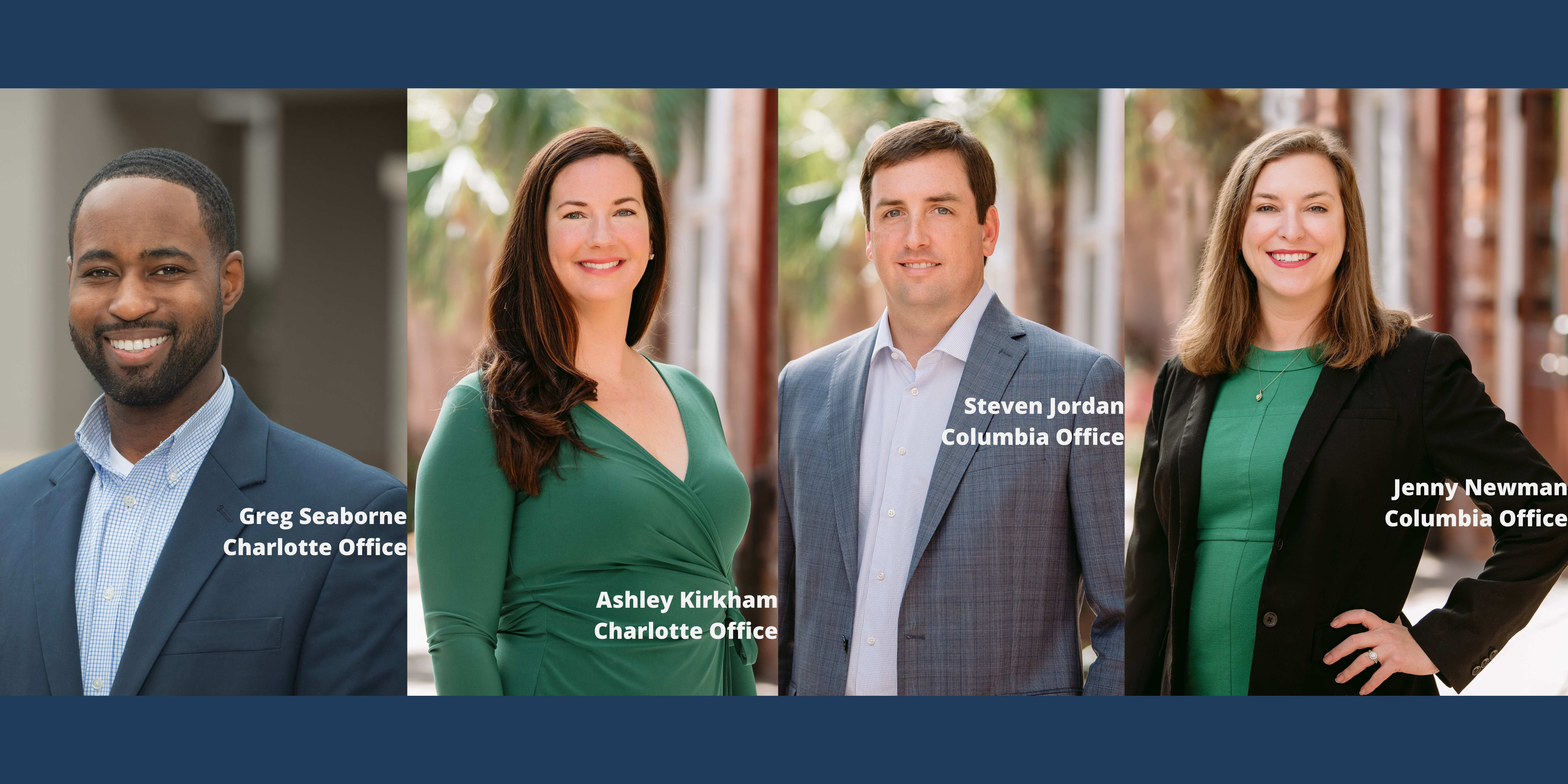 wjcb welcomes Greg Seaborne, Ashley Kirkham, Steven Jordan, and Jenny Newman to workers’ compensation defense practice in the Charlotte and Columbia offices